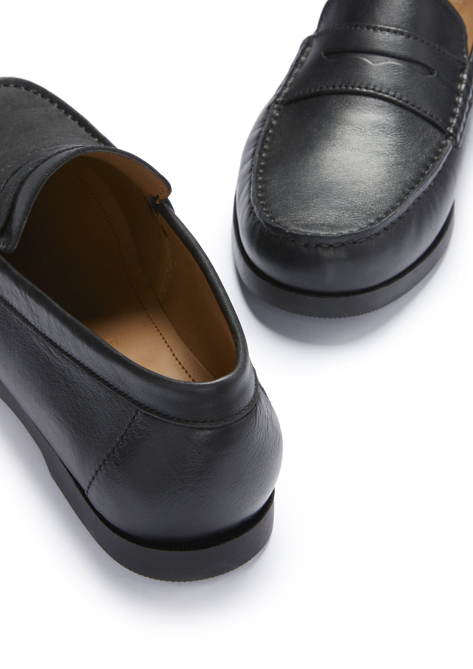 Boat Loafers, black leather-2