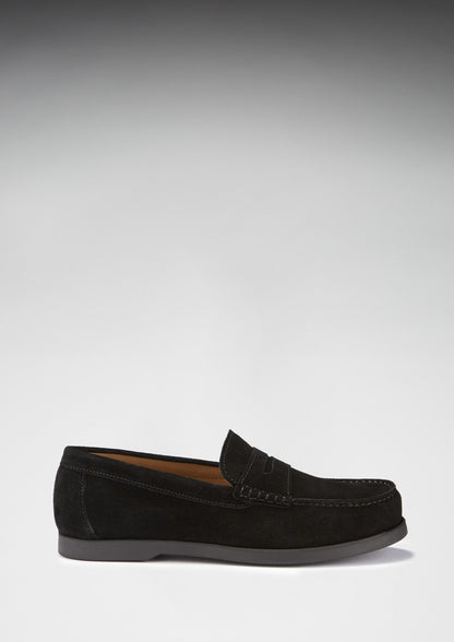 Boat Loafers, black suede-4
