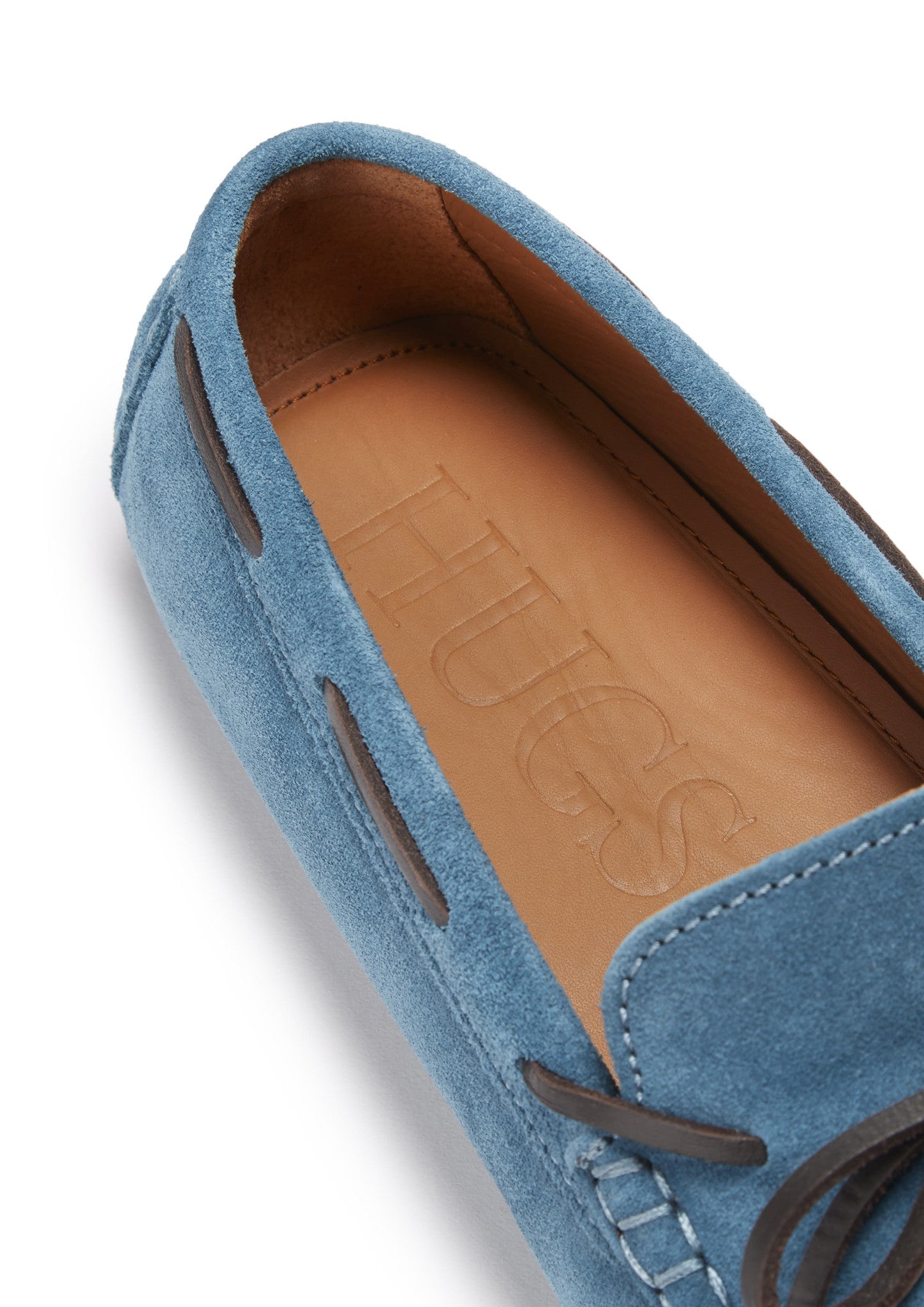 Laced Driving Loafers, petrol blue suede-3