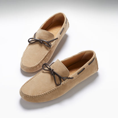 Laced Driving Loafers, taupe suede-3