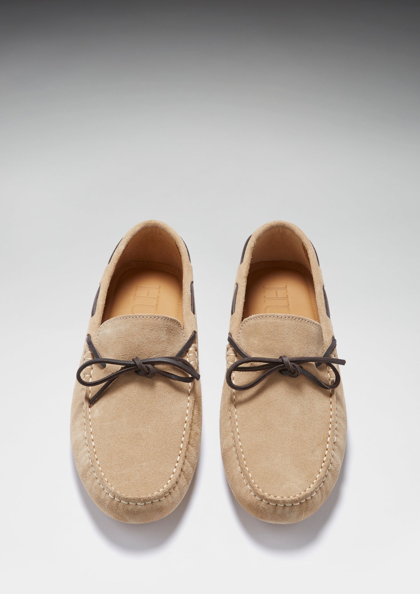 Laced Driving Loafers, taupe suede-1