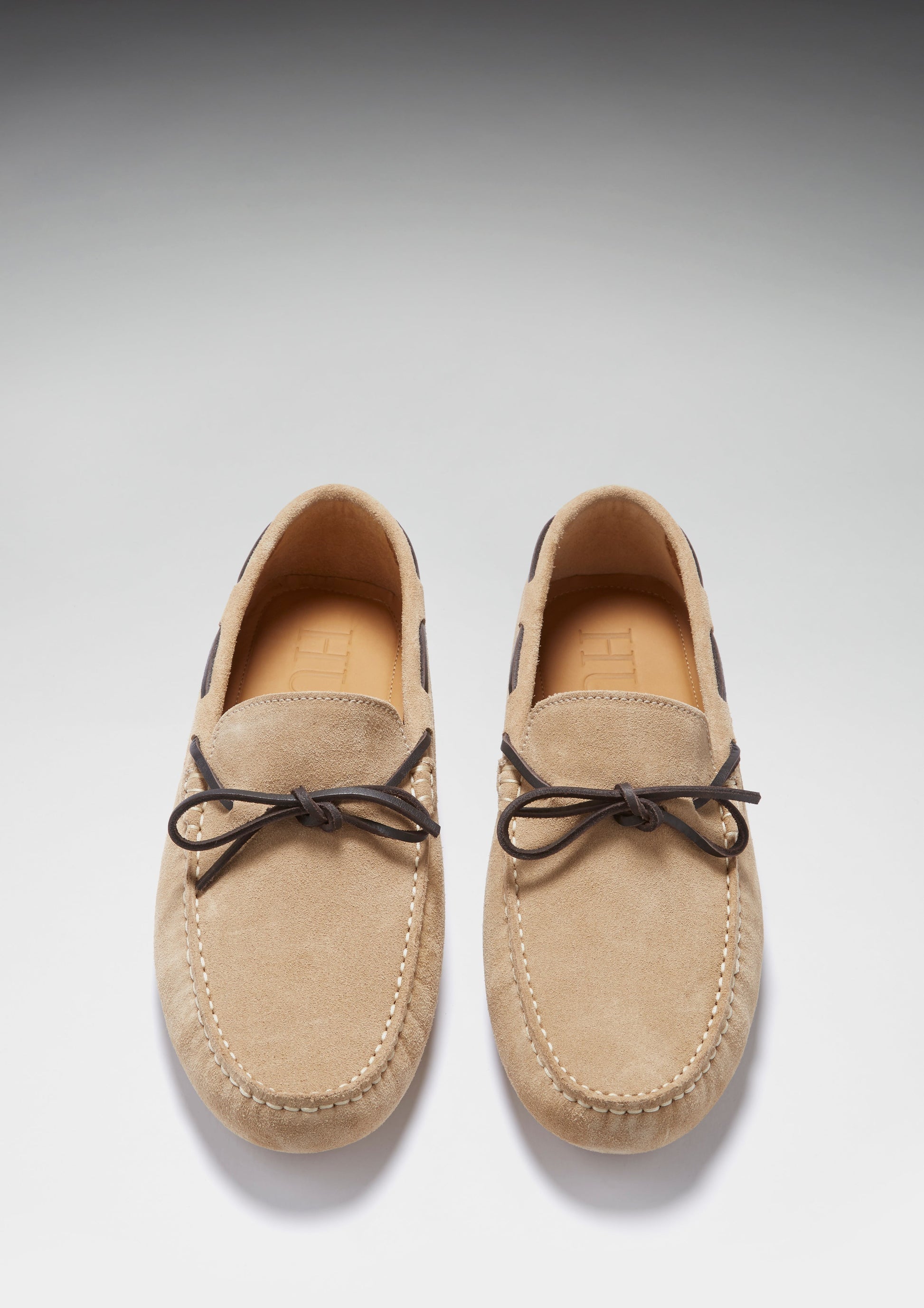 Laced Driving Loafers, taupe suede-1