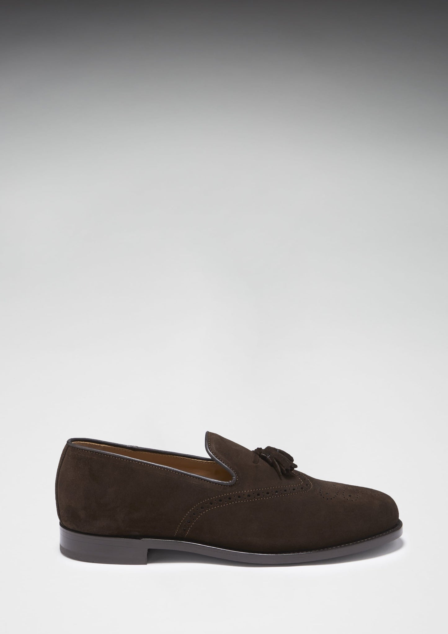 Brown Suede Tasselled Brogues, Welted Leather Sole-2