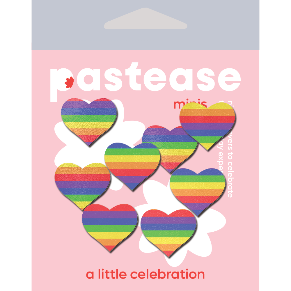 5-Pack: Body Minis: 10 Mini Rainbow Hearts Nipple & Body Pasties by Pastease® o/s-1