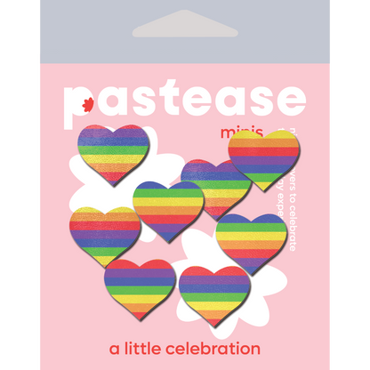 5-Pack: Body Minis: 10 Mini Rainbow Hearts Nipple & Body Pasties by Pastease® o/s-1