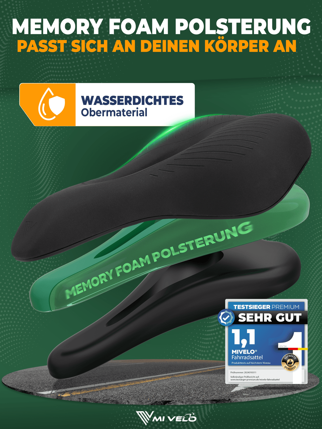 Mivelo Fahrradsattel Trekking Comfort Pro-4