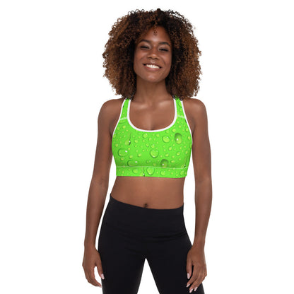 Drops of Lime Padded Sports Bra-0