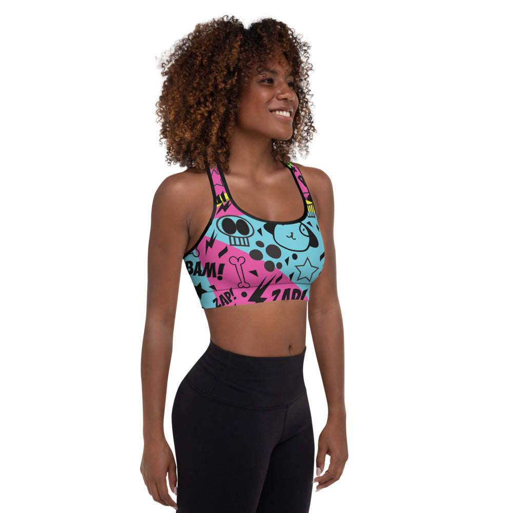 Graffiti Padded Sports Bra-2