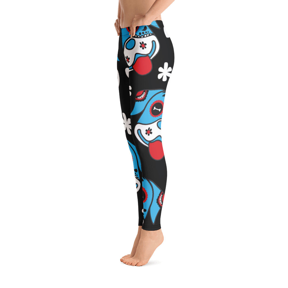 Day of the Dog Blue Leggings-3
