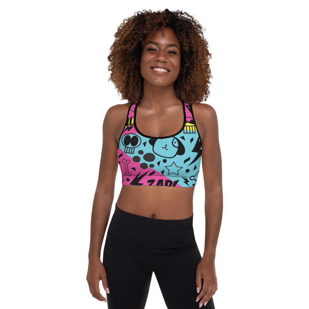 Graffiti Padded Sports Bra-0