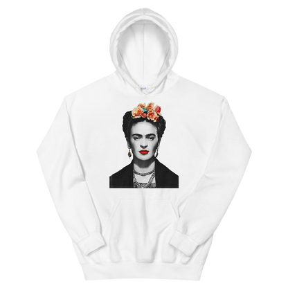 Frida Kahlo With Flowers Poster Artwork Unisex Hoodie-3