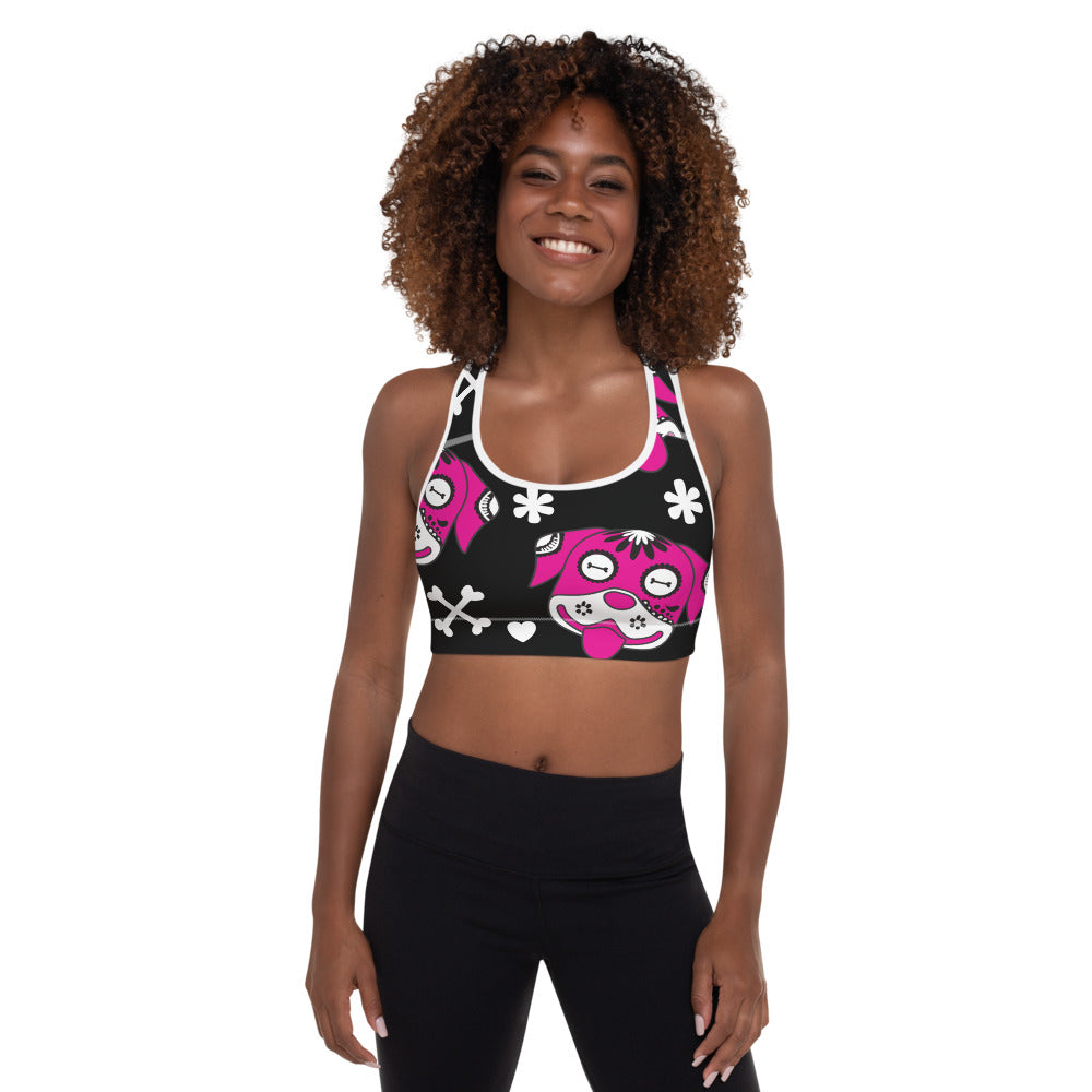 Day of the Dog Pink Padded Sports Bra-1