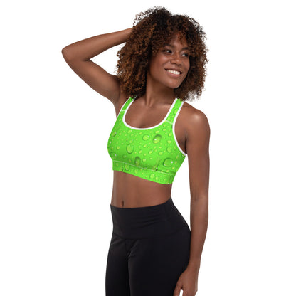 Drops of Lime Padded Sports Bra-1