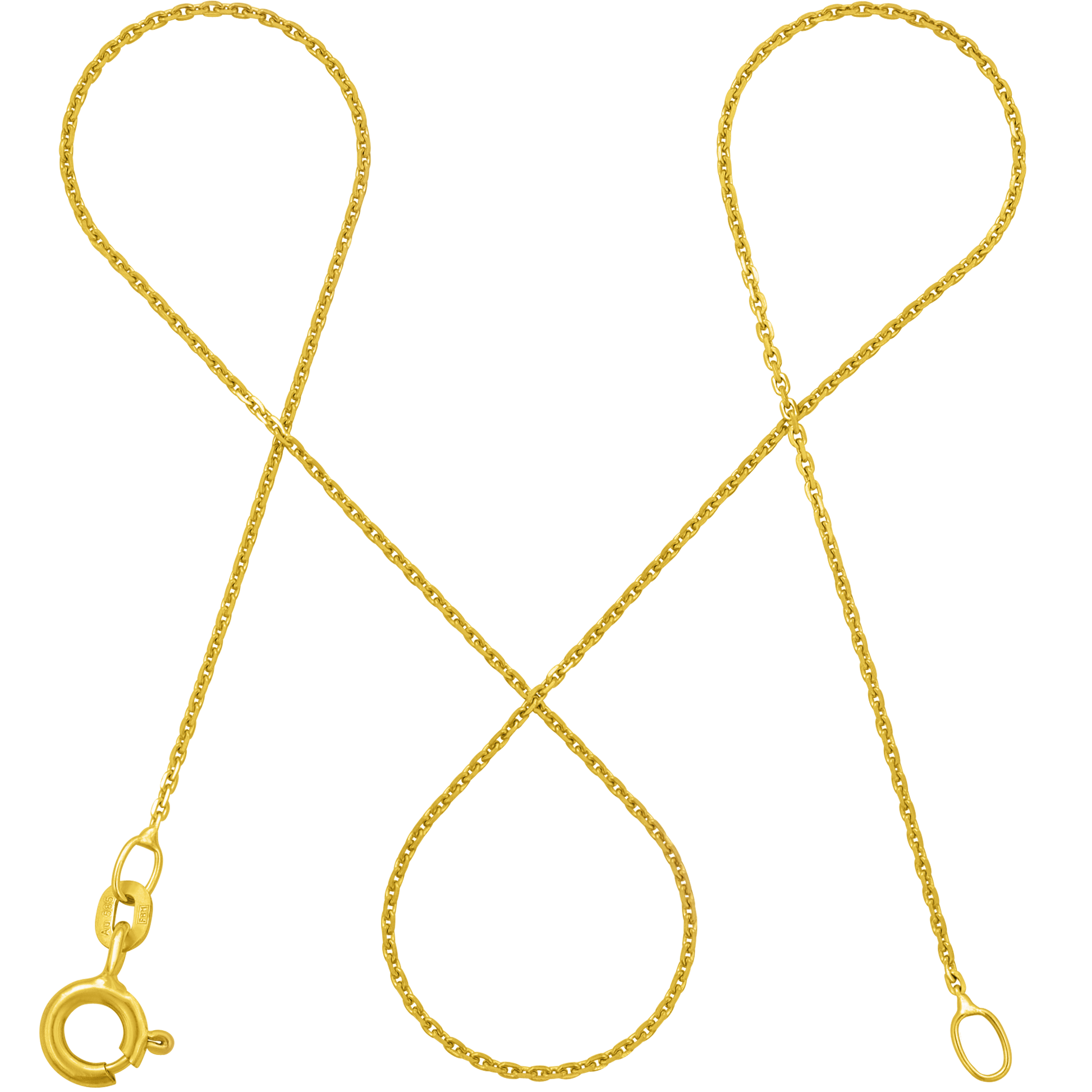 Ankerkette DELICATE Zart 14k Echtgold Diamantiert-0