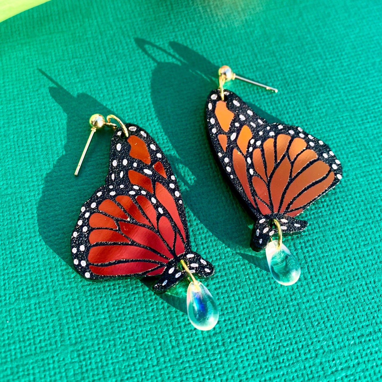 Garden Queen Acrylic Monarch Statement Earrings-0