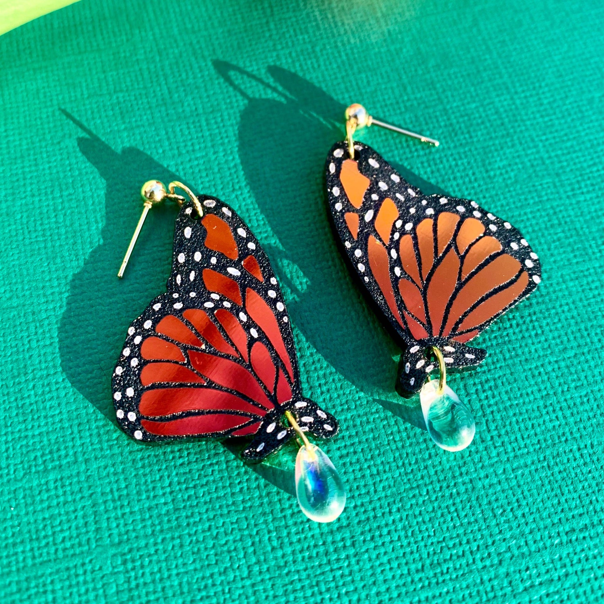 Garden Queen Acrylic Monarch Statement Earrings-0