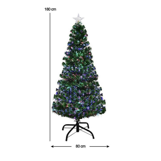 Artificial pine with fiber optics and colored LED in several types - 180 cm-0