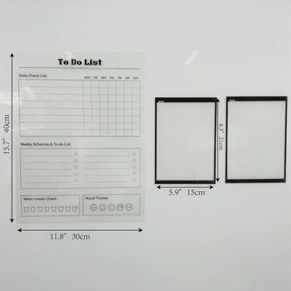 Transparent Erasable Planner Set with Magnetic Tape (3 pcs)