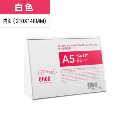Triangular Table Sign with QR Code - White 6213 Model