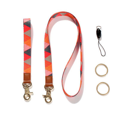 Multicolor Phone Lanyard with Clip and Keychain Holder