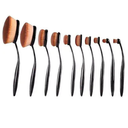 Beauty Experts Set of 10 Oval Beauty Brushes