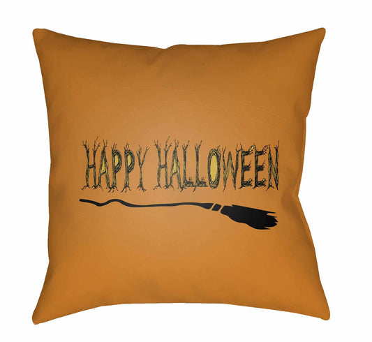 Halloween Orange Throw Pillow-0