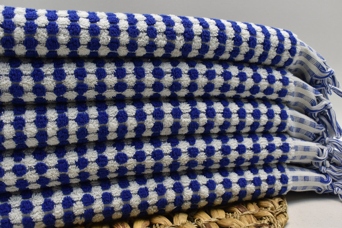 BUBBLE NAVY TERRY HAND TOWEL-1