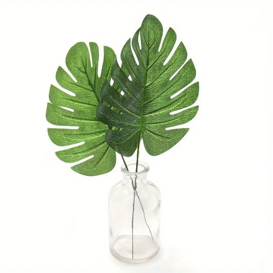 10 Pcs 11.81" Green Artificial Turtle Leaf for Decor