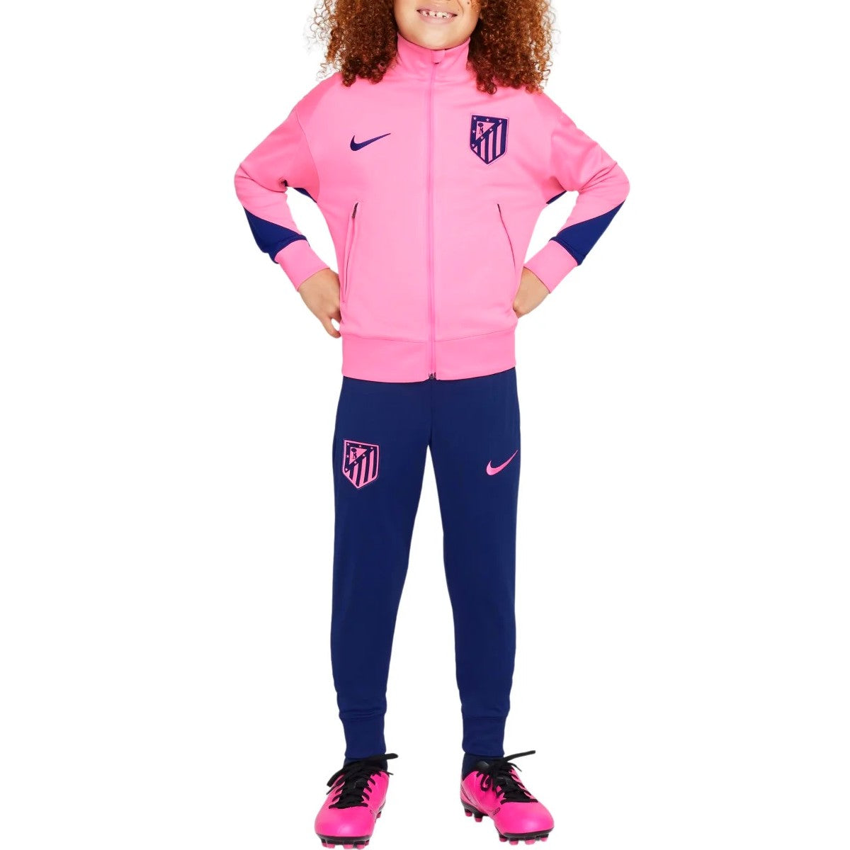 Kids - Atletico Madrid UCL presentation soccer tracksuit 2024/25 - Nike-1