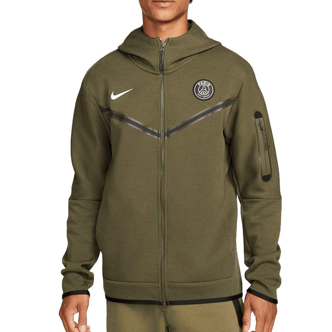 PSG Tech Fleece green/black presentation Soccer tracksuit 2022/23 - Nike-3
