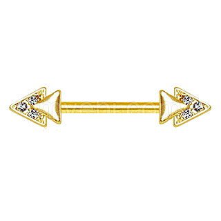 Gold Jeweled Double Triangle Nipple Bar-1