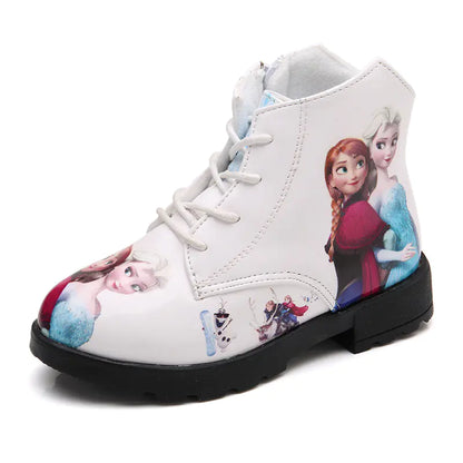 Frozen Princess Cotton Boots for Girls, Cartoon Snow Boots