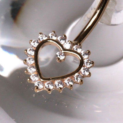 14Kt. Gold Navel Ring with Heart-1