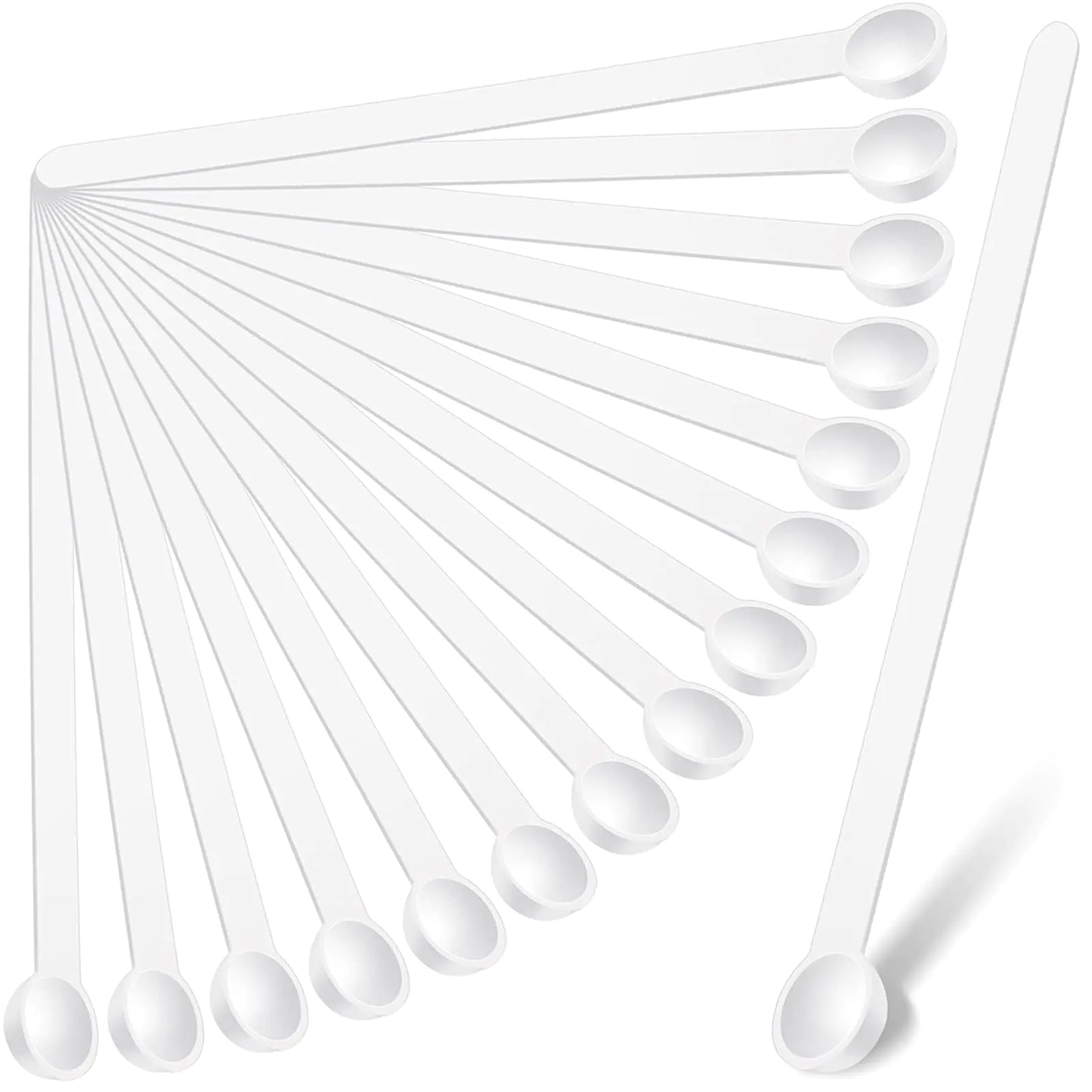 Honeydak 1/32 Teaspoon Micro Scoops 150 Milligram Mini Measuring Spoons Tiny Little Plastic Scoop for Measuring Cosmetics Powders Glitter and Seasoning(White 16 Pieces)