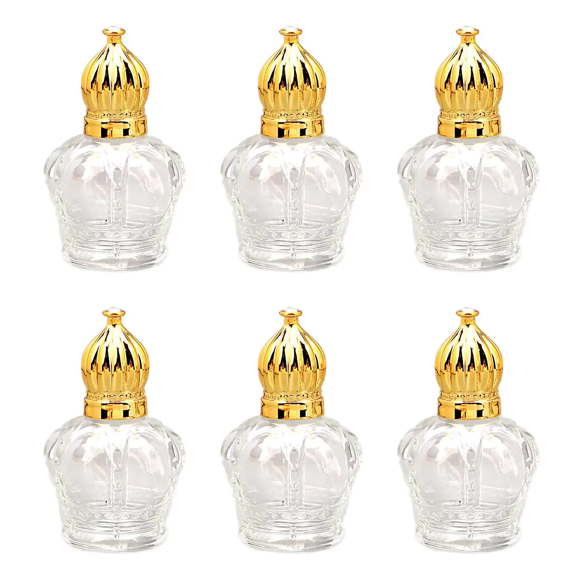 Alunsito 6 Pcs Essential Oil Roller Bottles 15ml Perfume Bottles with Crown Cap Mini Roller Ball Bottles Empty Containers For Fragrance Cosmetics