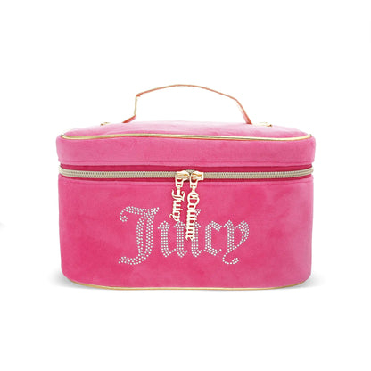 Juicy Couture Womens Cosmetics Bag - Travel Makeup and Toiletries Train Case Organizer Size One Size Pink Juicy