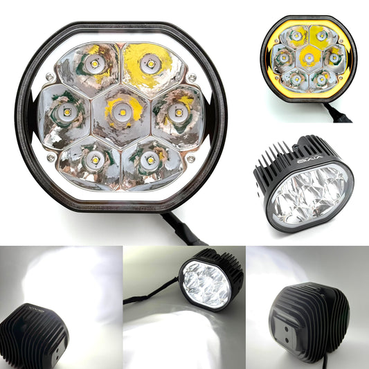 5" 45W Round LED Pod Lights with Amber DRL – Linkable LED Light Bar for Off-Road Truck, 4x4 Jeep, ATV, UTV-0