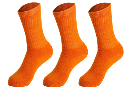 3 Pairs Cotton Crew Socks for Women – Soft, Breathable & Cushioned Athletic Sport Socks, Size 9-11-11