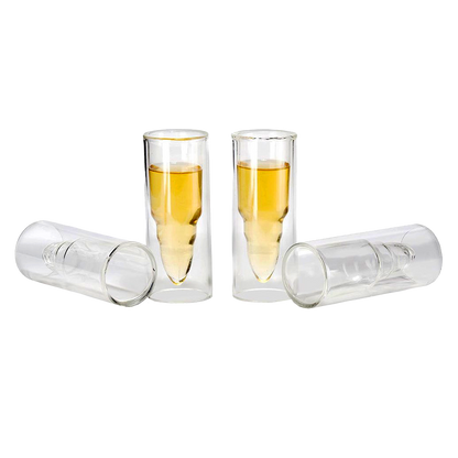 50 Caliber Shot Glasses Set - Set of 4 - Each holds 2 Ounces - Tactical Bullet Casings Shot Glasses by The Wine Savant-0