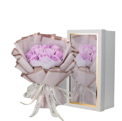 Blue Rose Soap Bouquet Gift Box