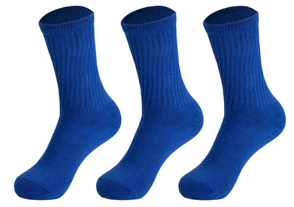 3 Pairs Cotton Crew Socks for Women – Soft, Breathable & Cushioned Athletic Sport Socks, Size 9-11-0