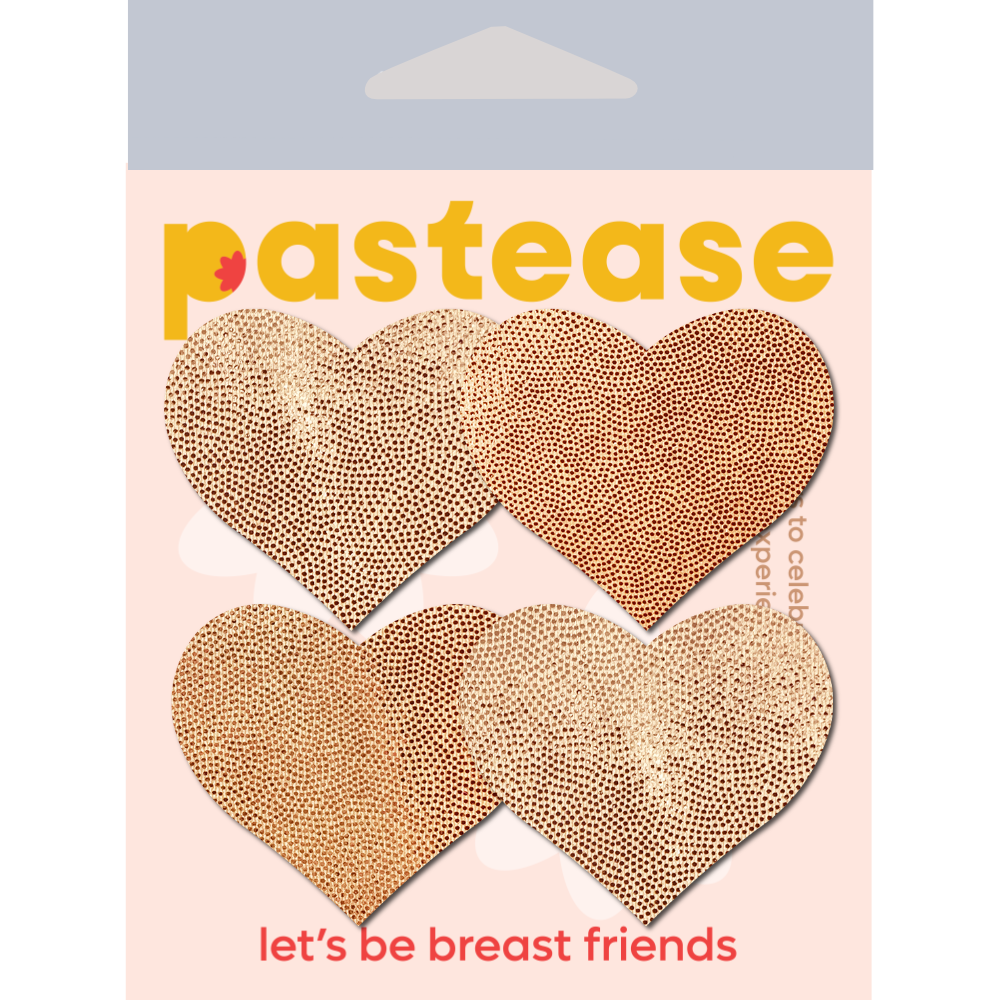 5 Pack: Petite Pasties: Two-Pair Small Rose Gold Hearts Nipple Covers by Pastease®-1