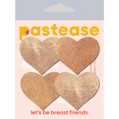 5 Pack: Petite Pasties: Two-Pair Small Rose Gold Hearts Nipple Covers by Pastease®-1