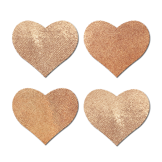 5 Pack: Petite Pasties: Two-Pair Small Rose Gold Hearts Nipple Covers by Pastease®-0