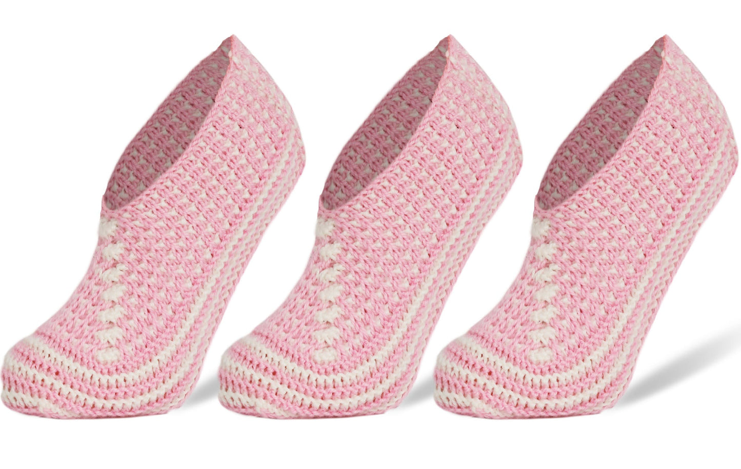 Crochet Slipper Socks for Women 3 Pairs Shoe Size 5-7-10