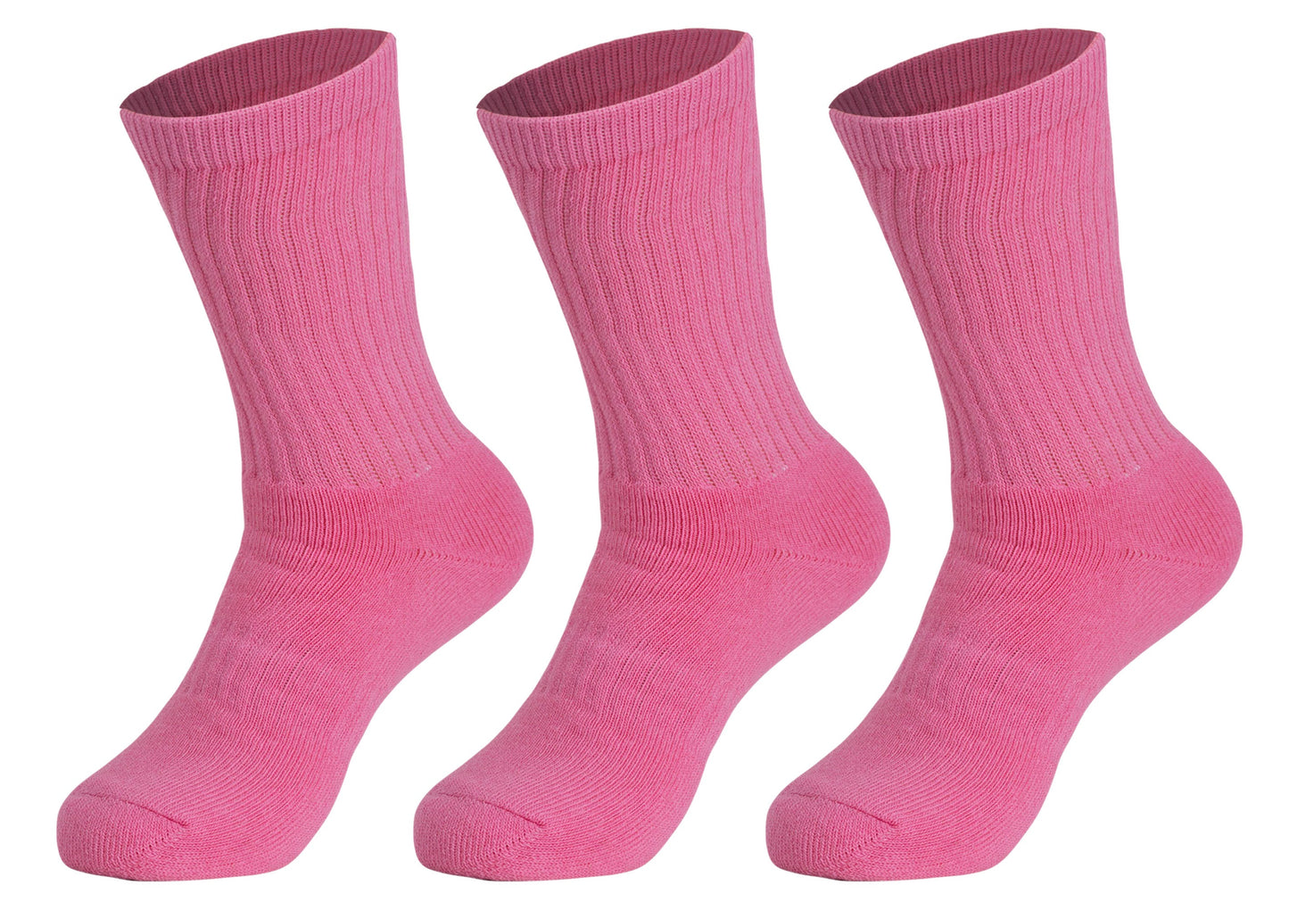 3 Pairs Cotton Crew Socks for Women – Soft, Breathable & Cushioned Athletic Sport Socks, Size 9-11-7