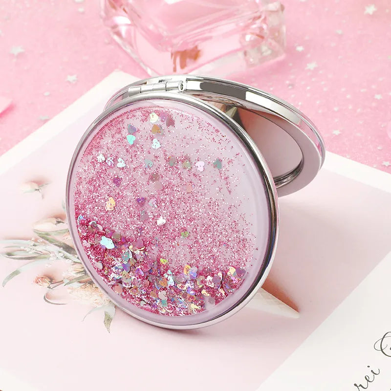 Glitter Quicksand Double-Sided Portable Mirror-2