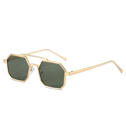 Geometric Top Bar Fashion Sunglasses – Trendy Metal Frame Eyewear