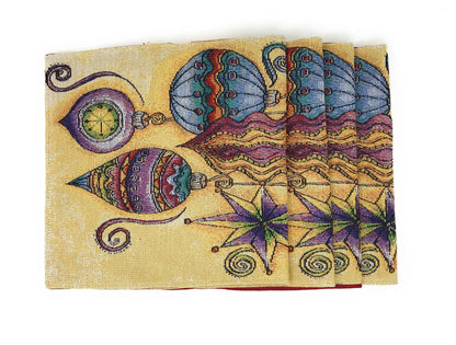 DaDa Bedding Set of 4-Pieces Starry Bohemian Lantern Ornaments Christmas Tapestry Placemats 13” x 19” (14916)-1