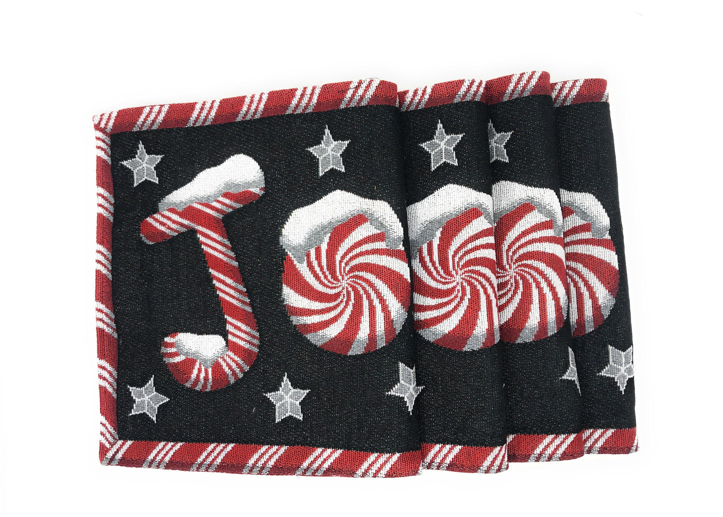 DaDa Bedding Set of 4-Pieces Peppermint Joy Holiday Tapestry Placemats 13” x 19” (12904)-4